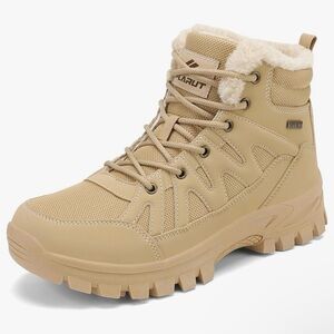 Men's Tan Snow Boots with Fur Lining
